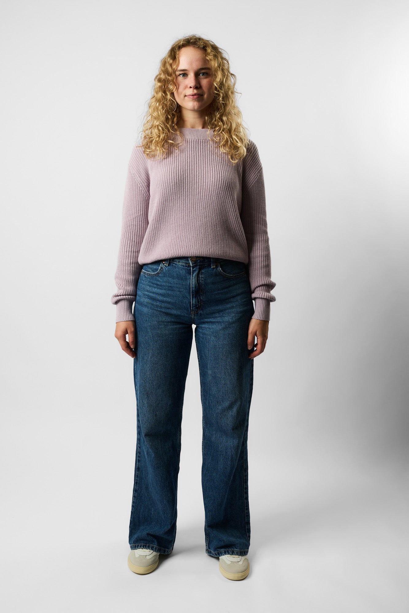 cropped organic knit pullover