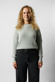 cropped organic knit pullover