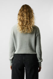 cropped organic knit pullover