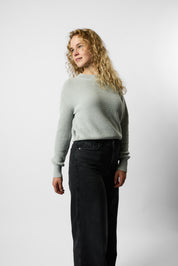cropped organic knit pullover