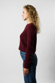 cropped organic knit pullover