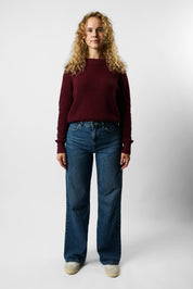 cropped organic knit pullover