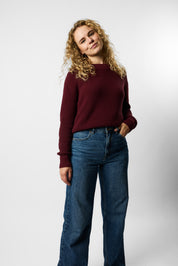 cropped organic knit pullover