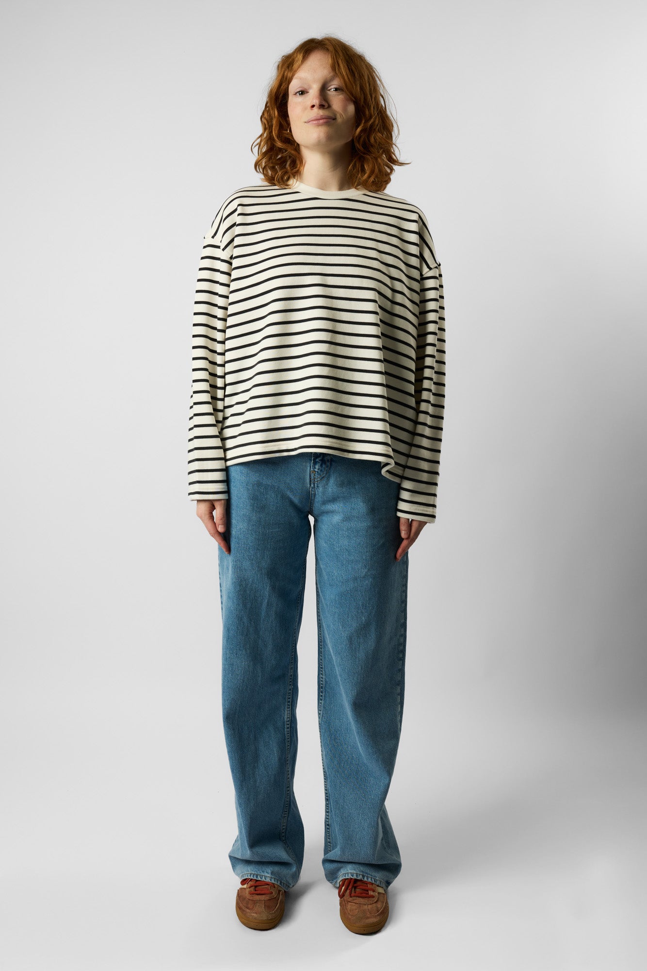 organic women’s crew neck striped