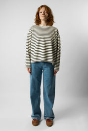 organic women’s crew neck striped