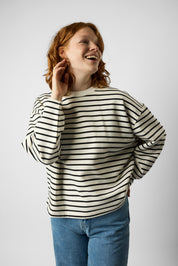 organic women’s crew neck striped