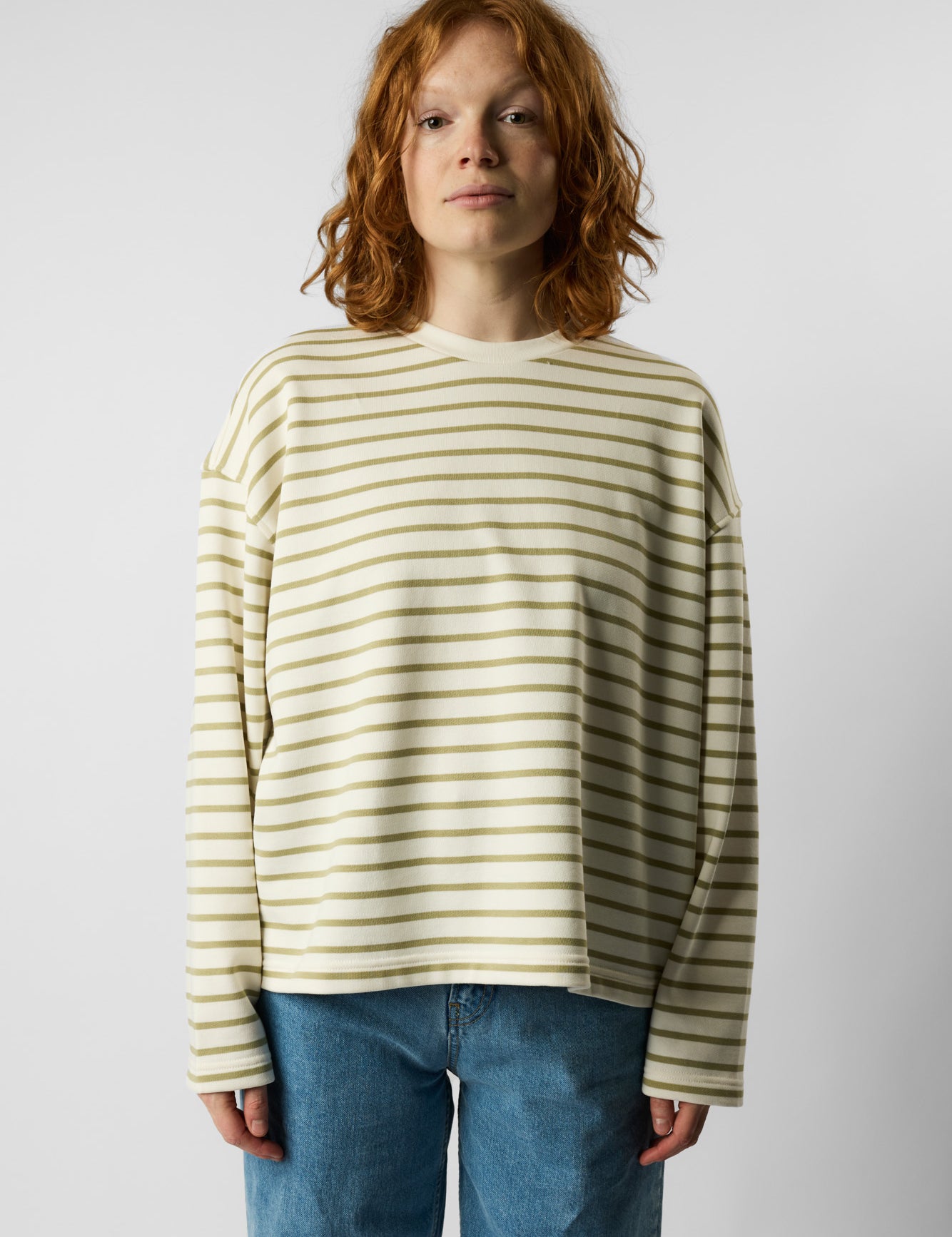 organic women’s crew neck striped