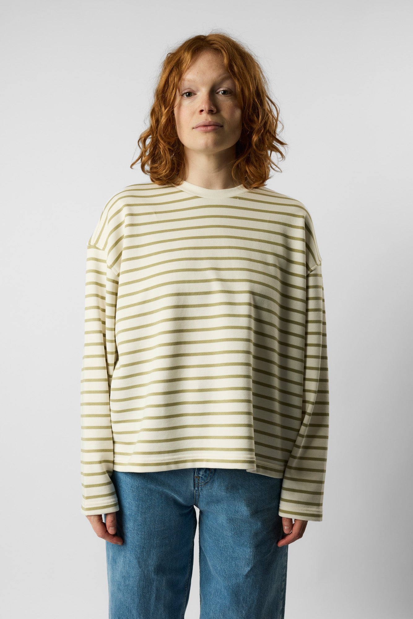 organic women’s crew neck striped