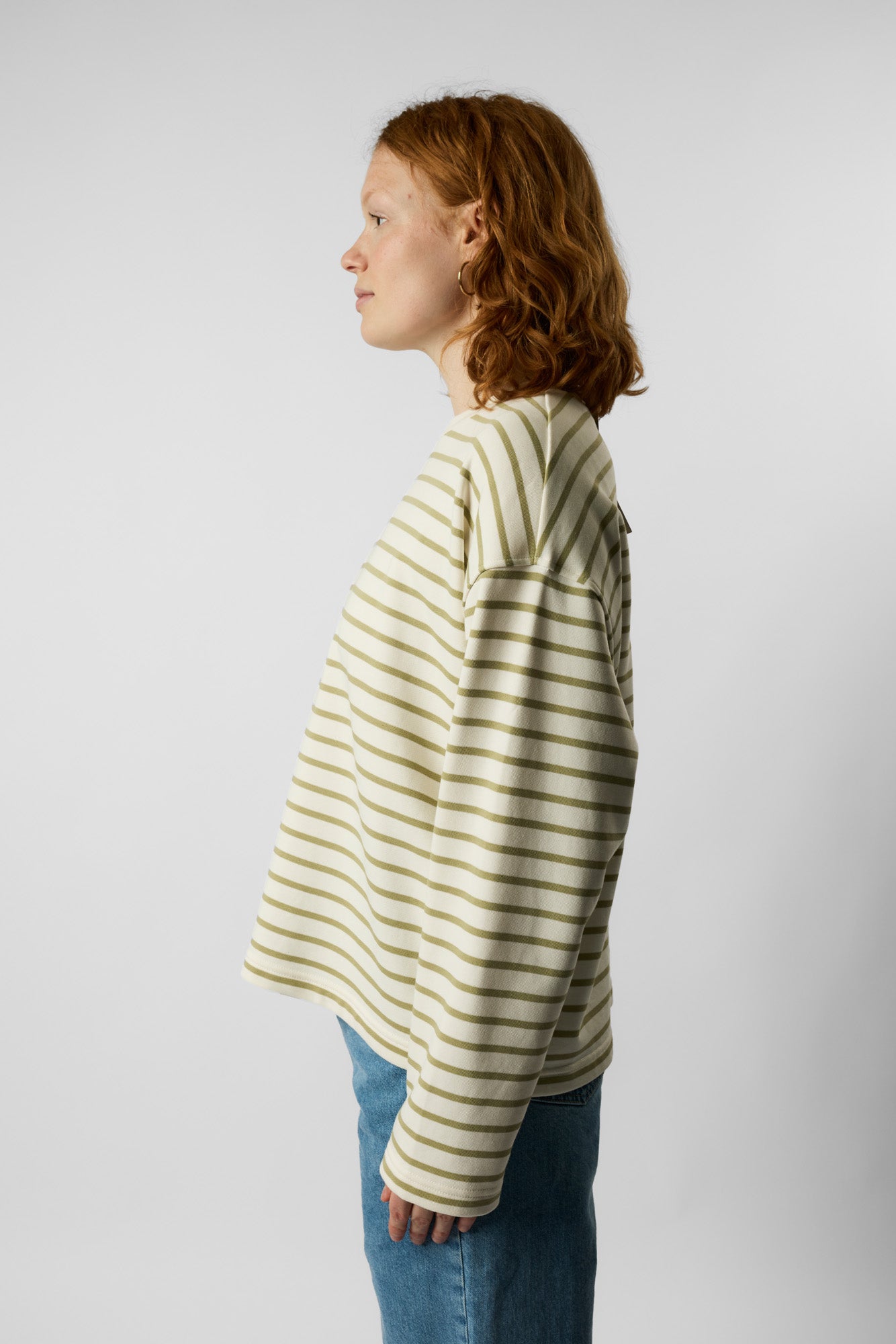 organic women’s crew neck striped