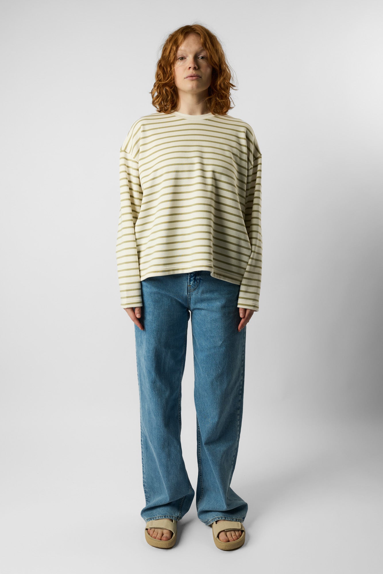 organic women’s crew neck striped