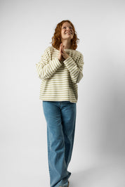 organic women’s crew neck striped