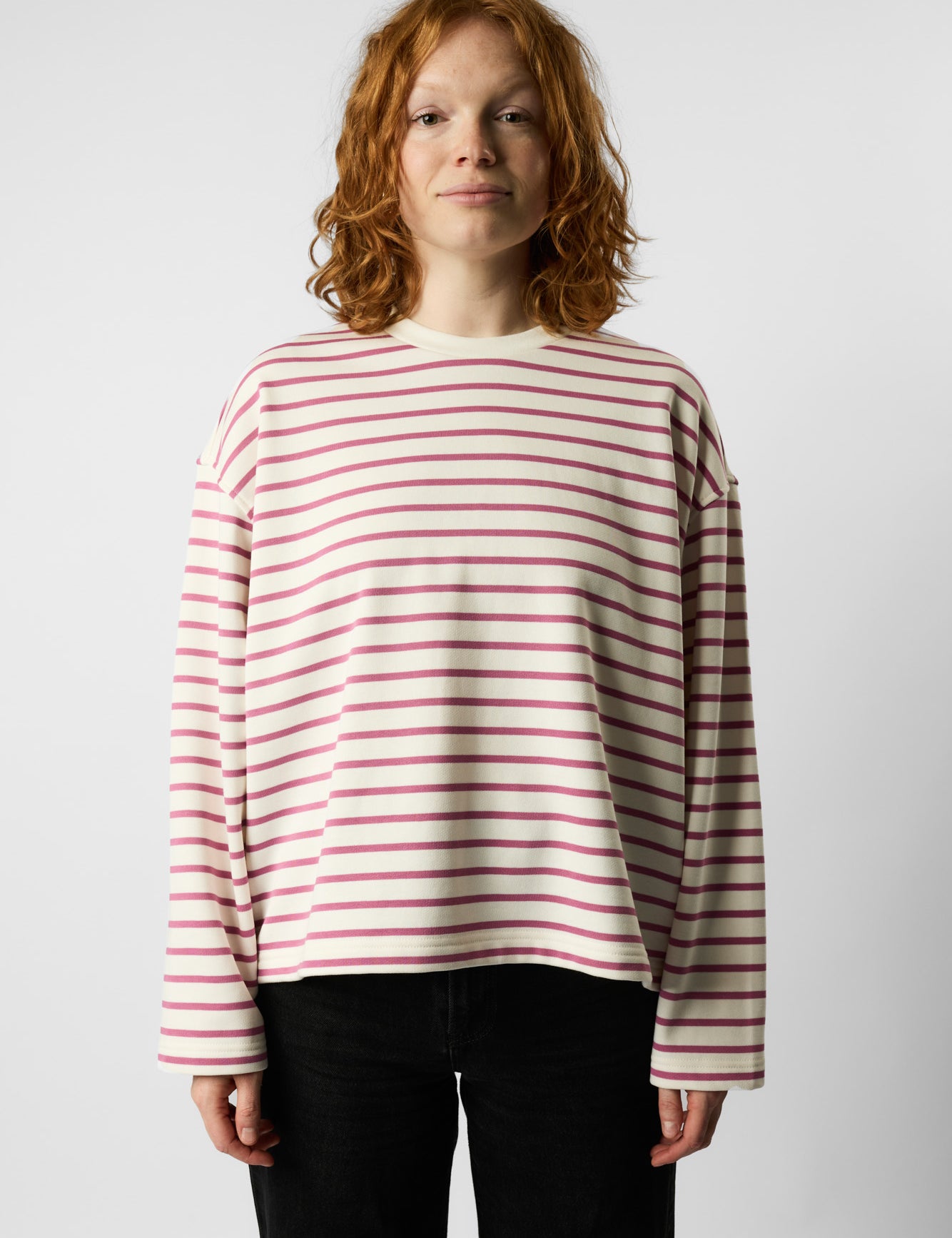 organic women’s crew neck striped