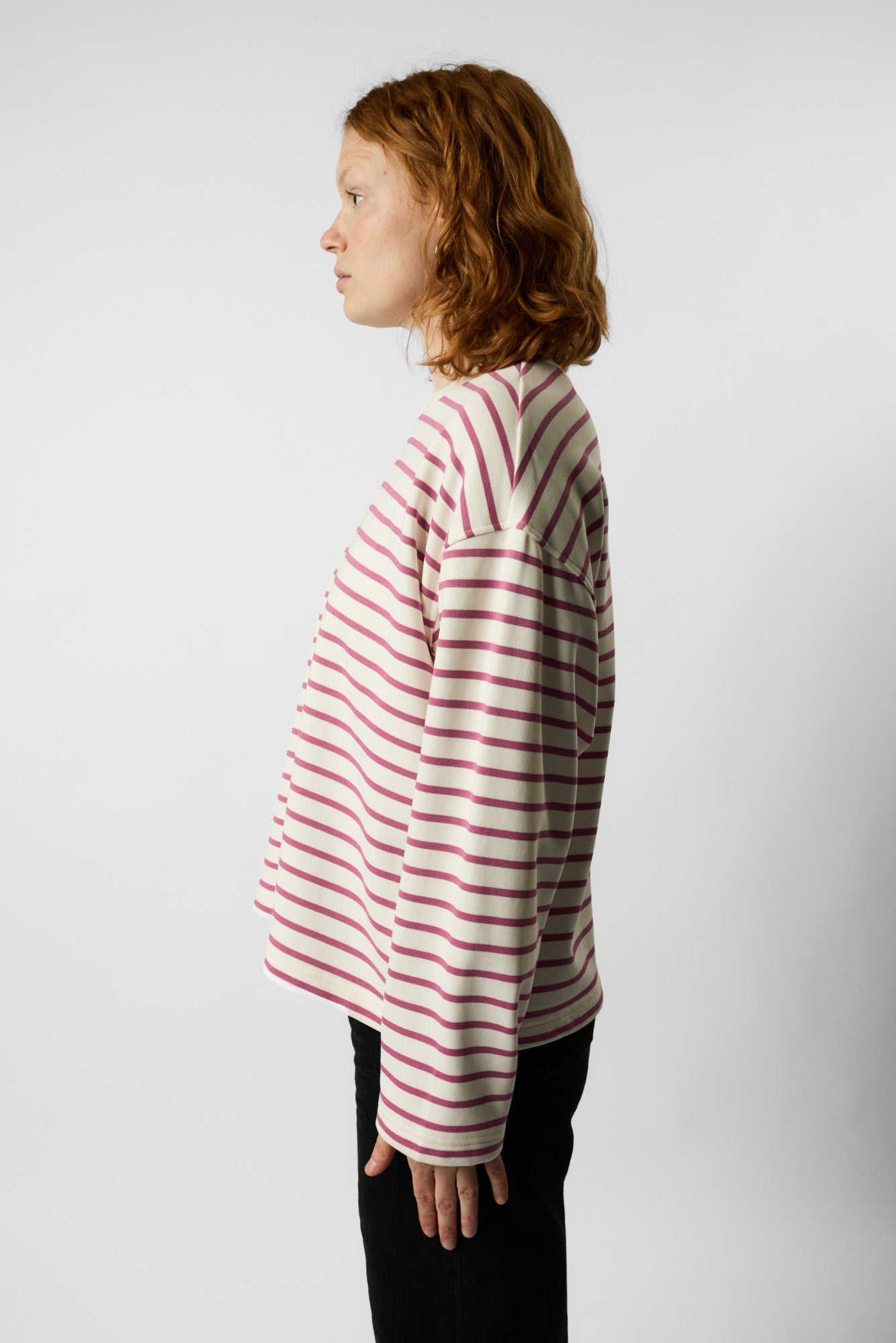 organic women’s crew neck striped