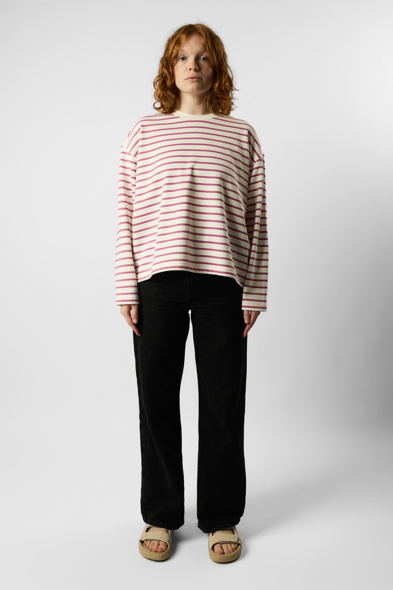 organic women’s crew neck striped
