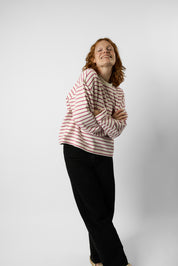 organic women’s crew neck striped