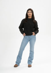 pullover cable knit jumper samaira schwarz