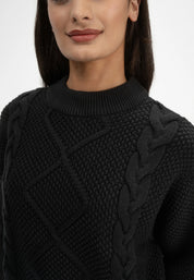 pullover cable knit jumper samaira schwarz