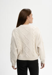 pullover samaira cable knit jumper cream melange