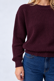 cropped knit pullover fig