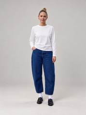 loose fit women's longsleeve bright white