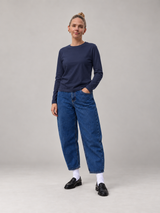 loose fit women's longsleeve patriot blue