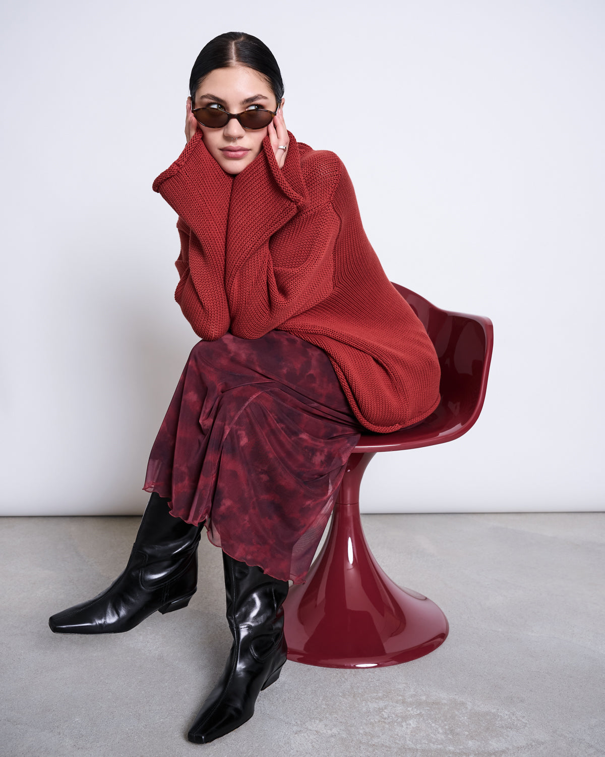 pullover sona mid red