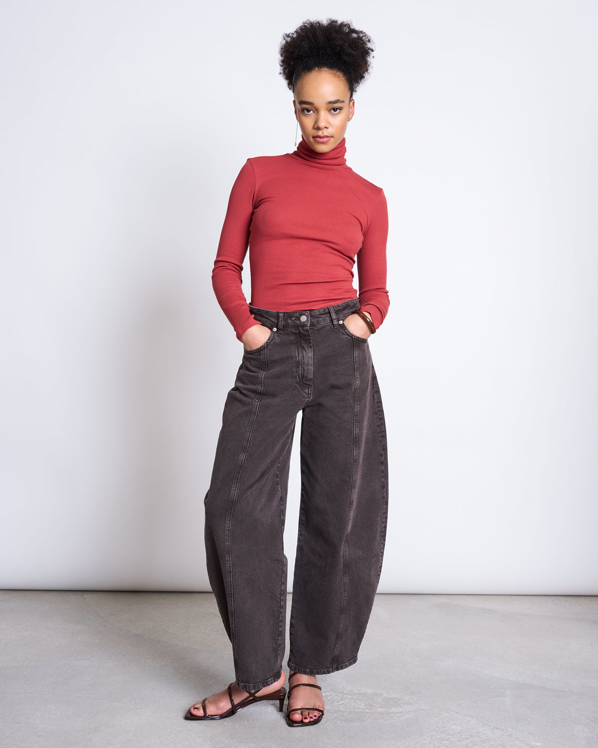 minirib turtleneck chuva mid red
