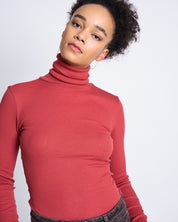 minirib turtleneck chuva mid red