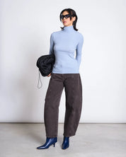 rib turtleneck mio mid blue