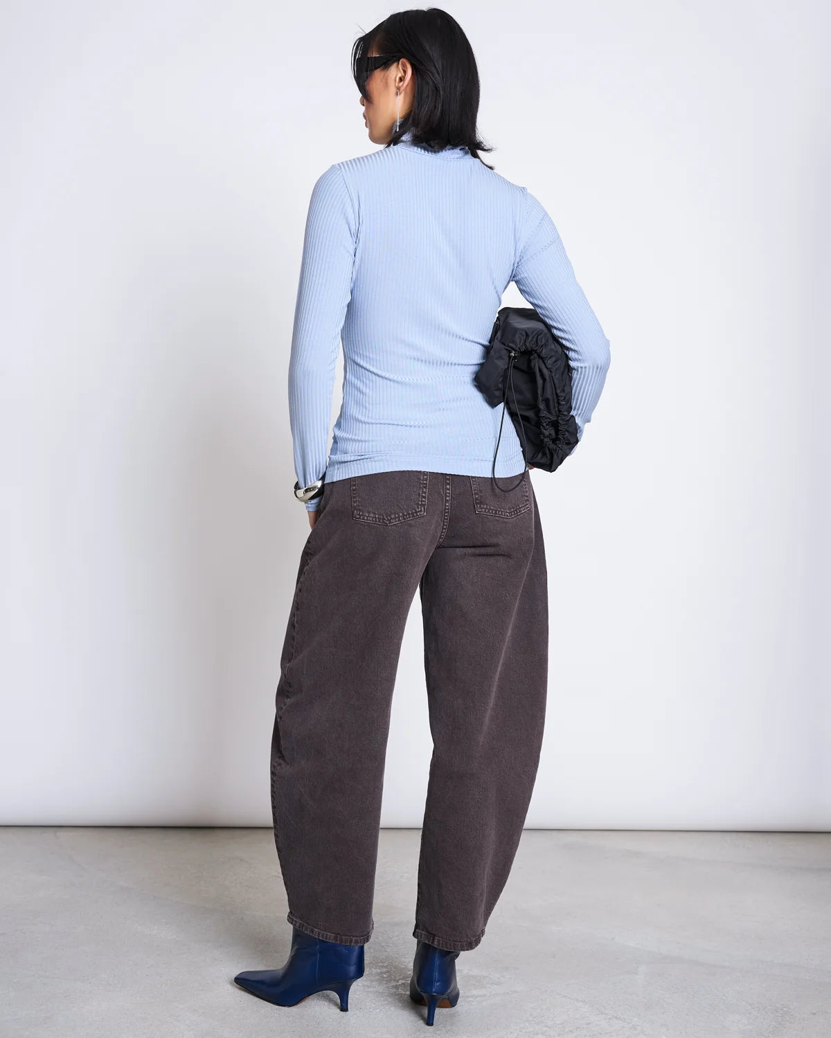 rib turtleneck mio mid blue