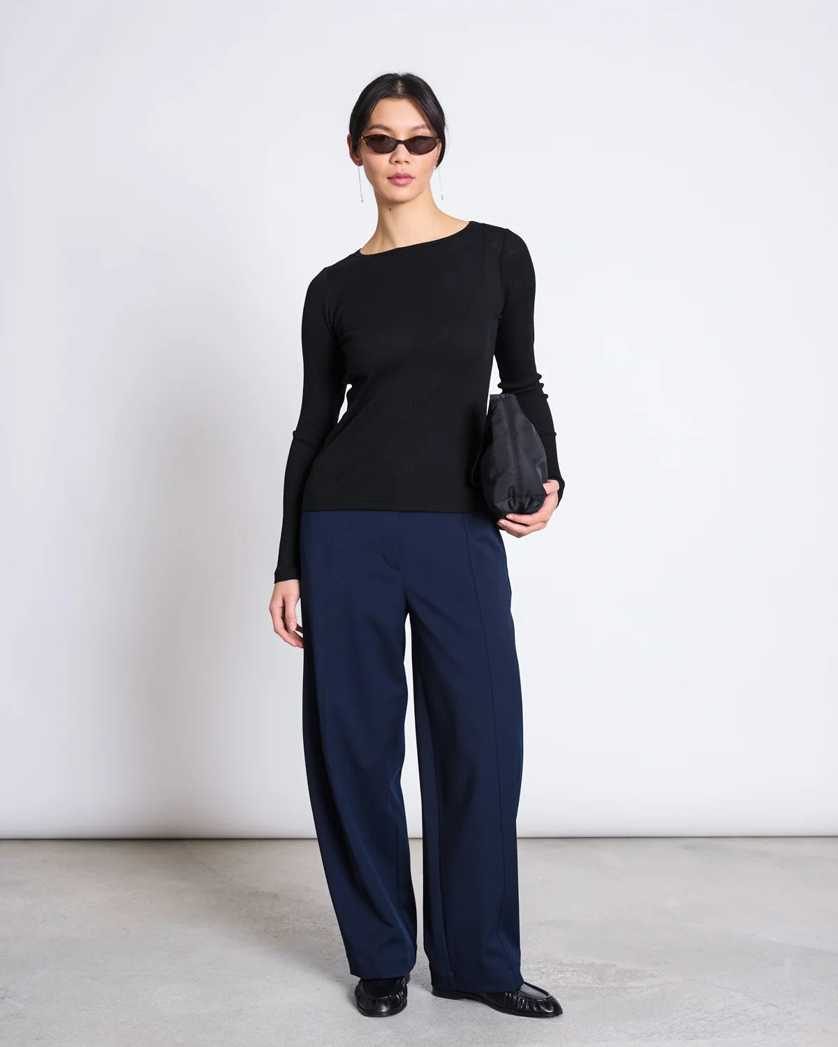 merino rib longsleeve tilla black