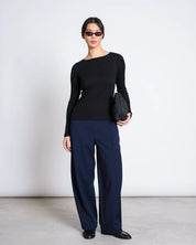 merino rib longsleeve tilla black