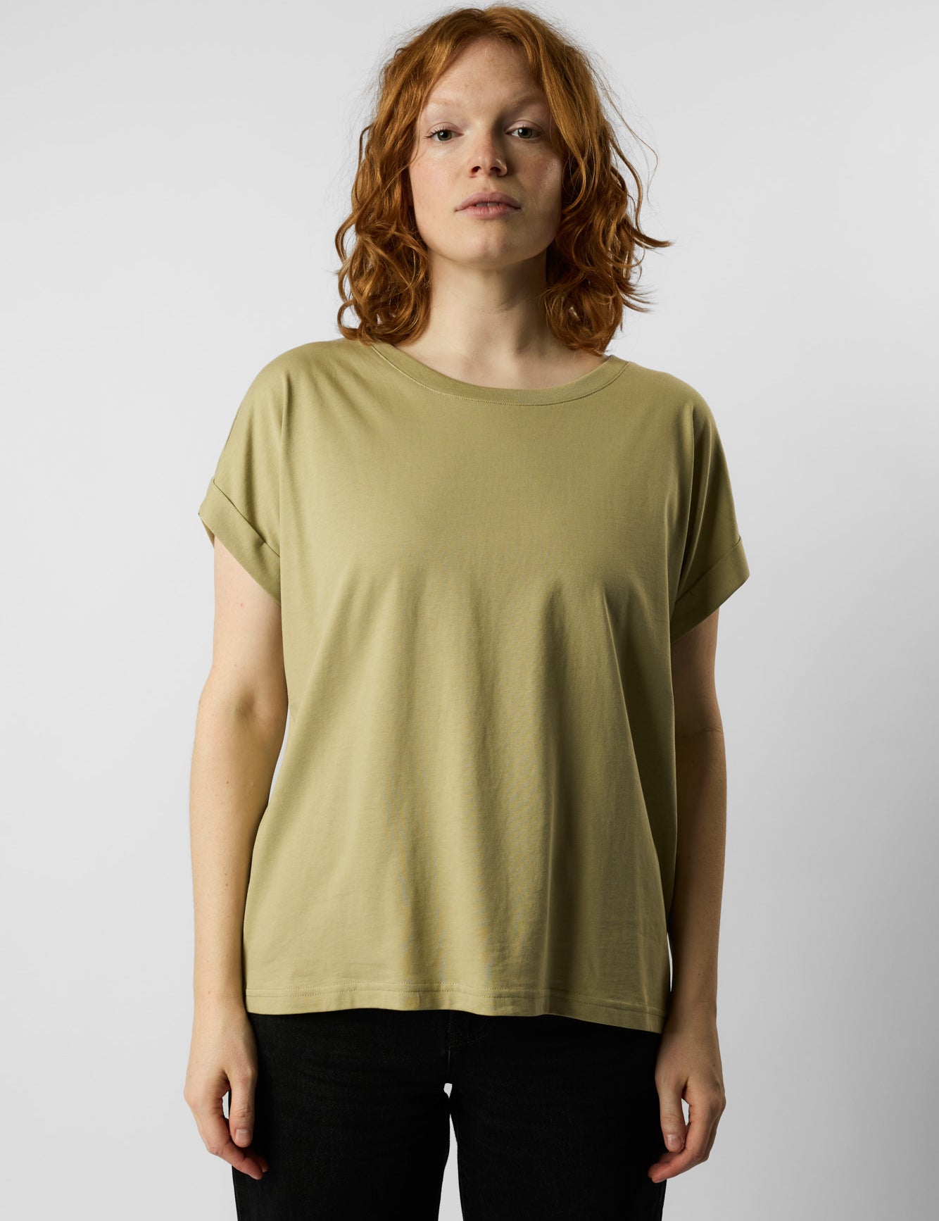 roll up sleeve organic women's tee