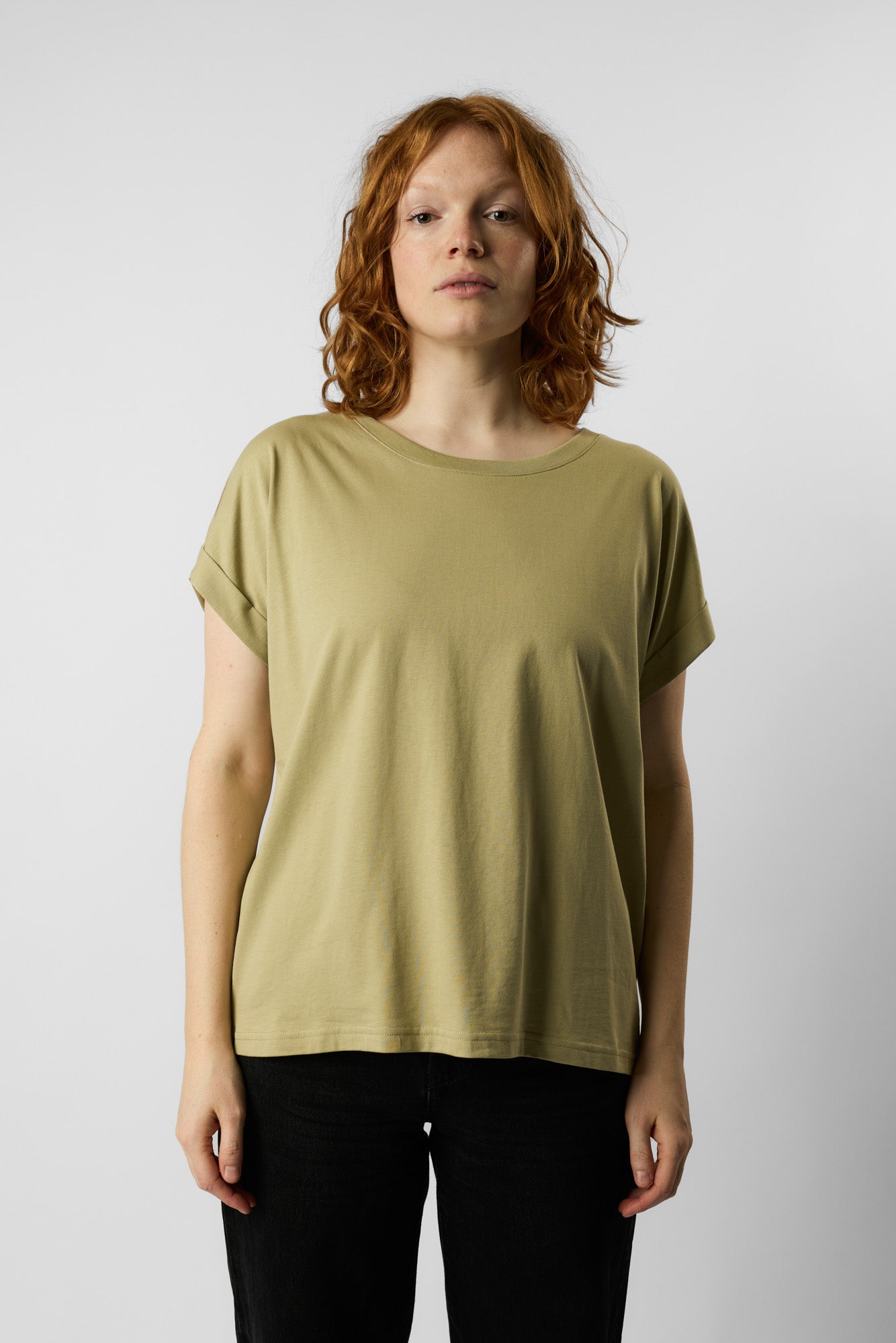 roll up sleeve organic women's tee
