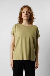 roll up sleeve organic women's tee