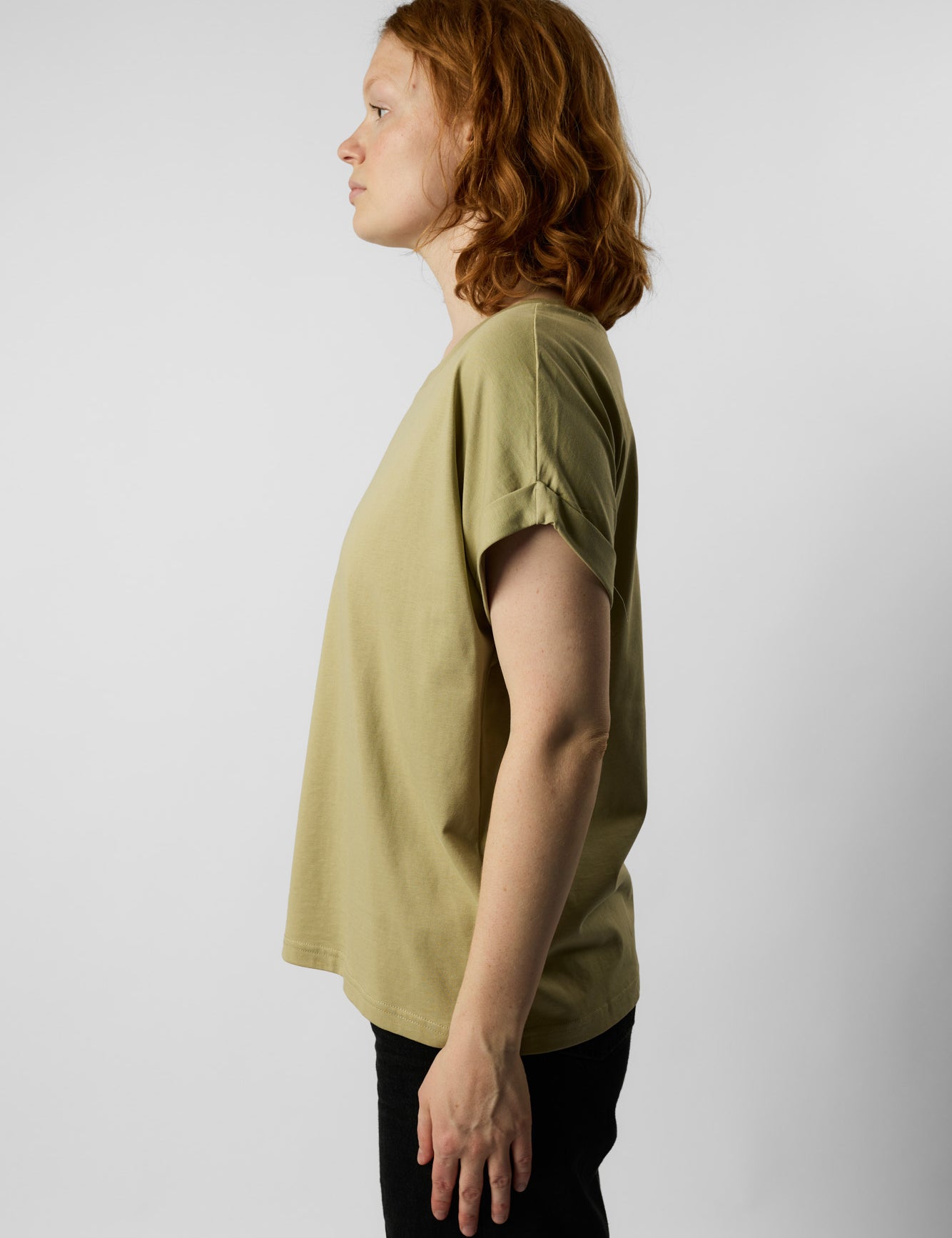 roll up sleeve organic women's tee