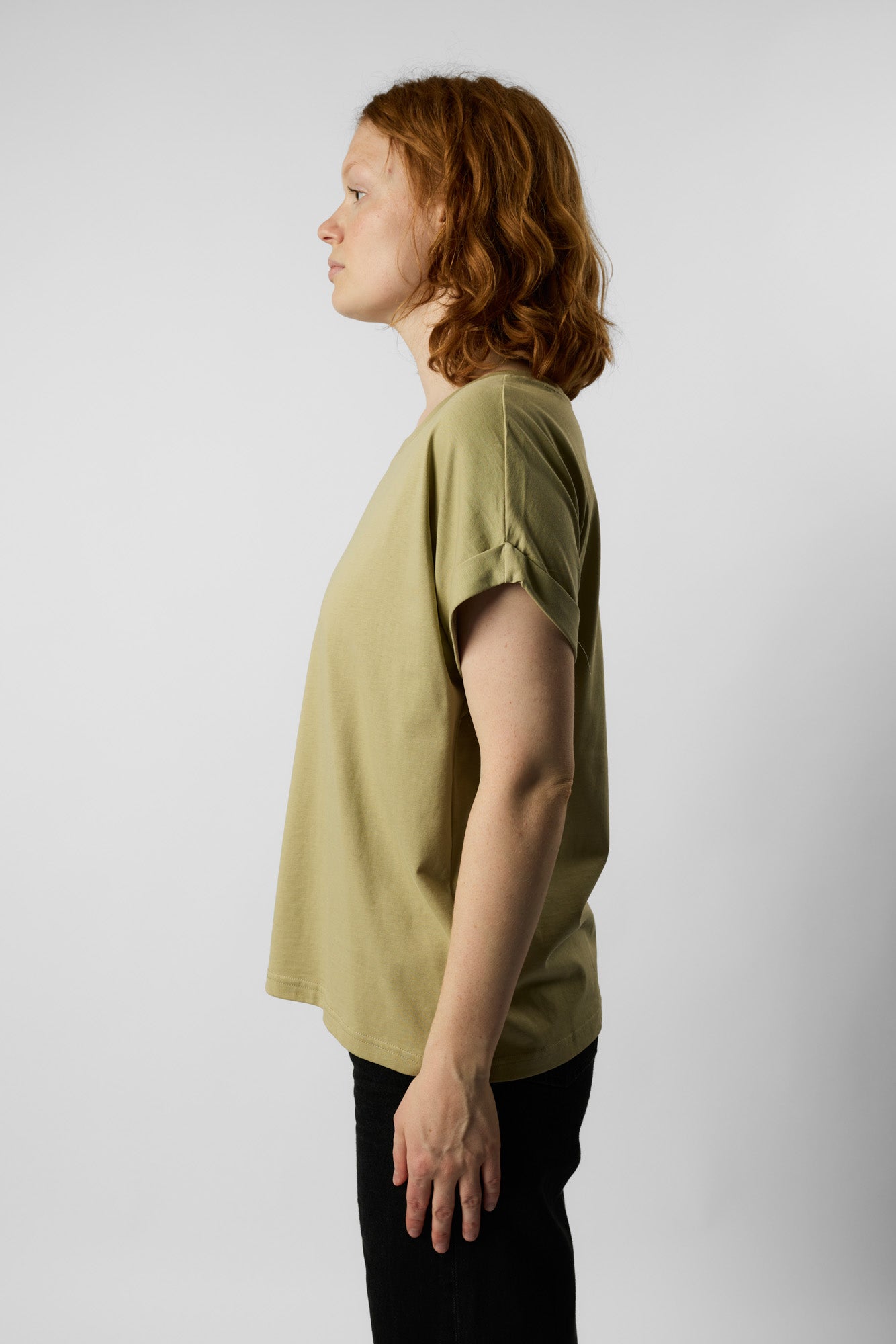 roll up sleeve organic women's tee