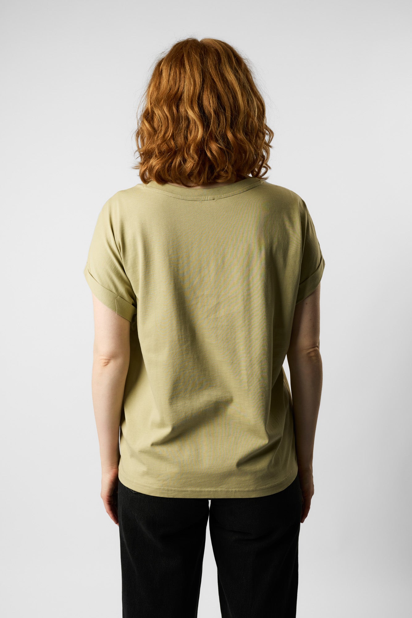 roll up sleeve organic women's tee