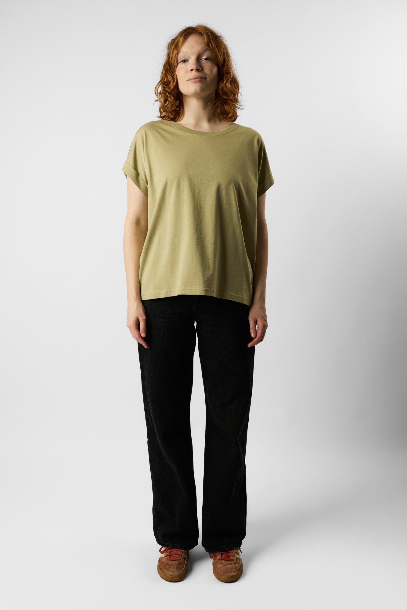 roll up sleeve organic women's tee