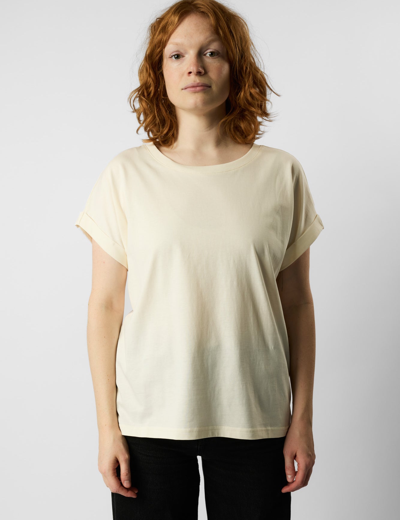 roll up sleeve organic women's tee