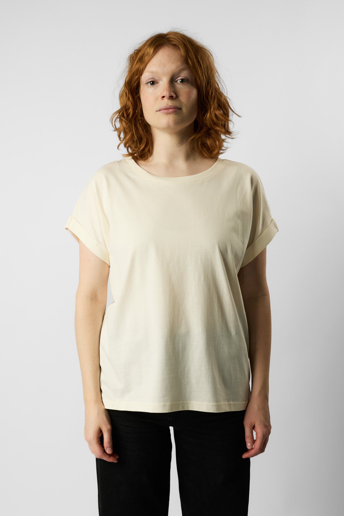 roll up sleeve organic women's tee