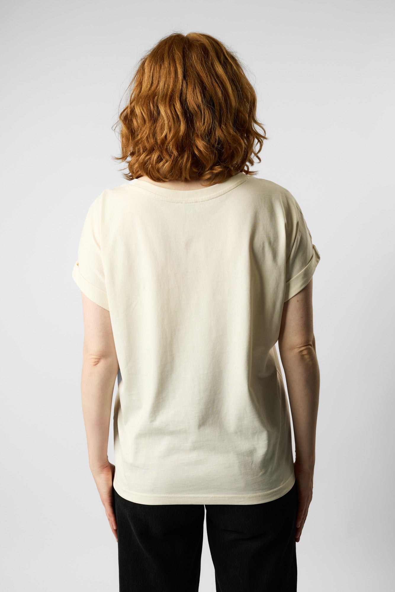 roll up sleeve organic women's tee