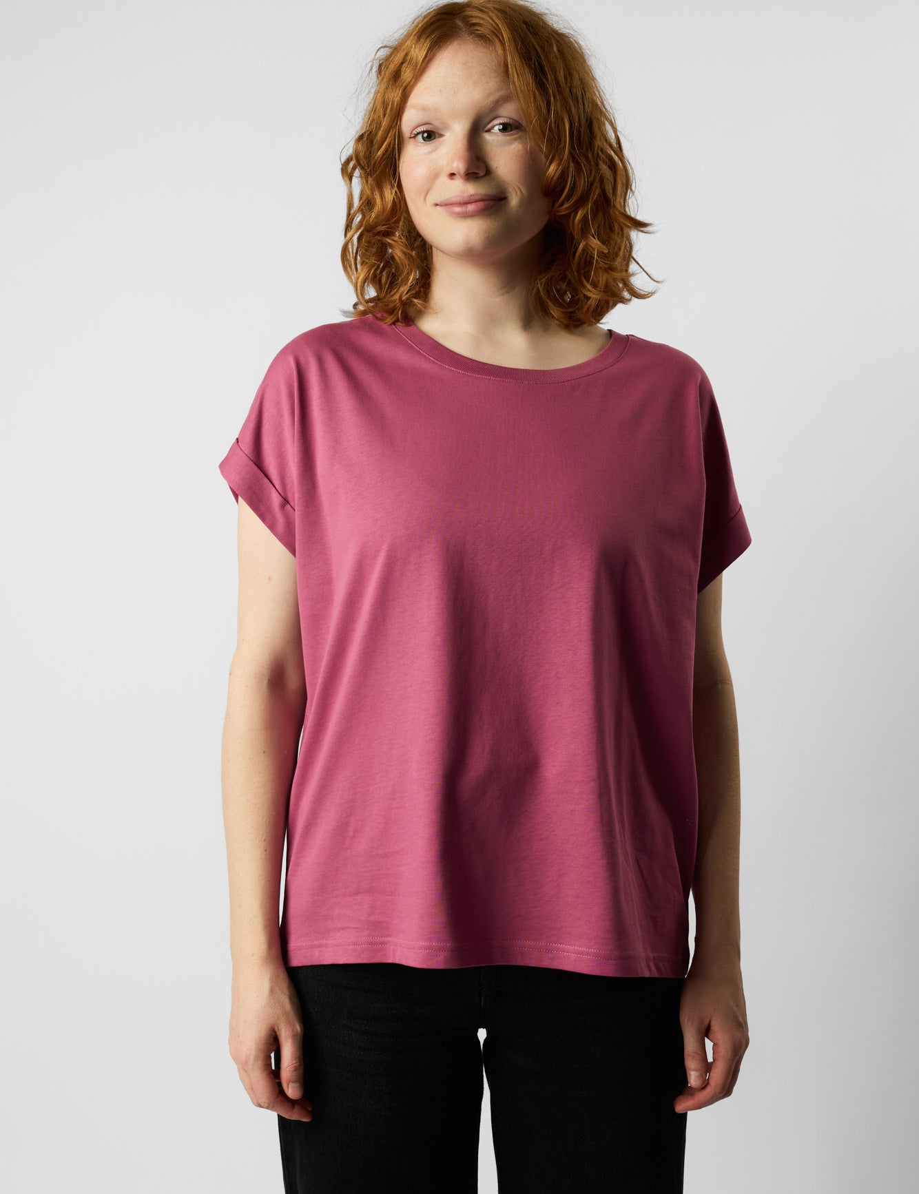 roll up sleeve organic women's tee