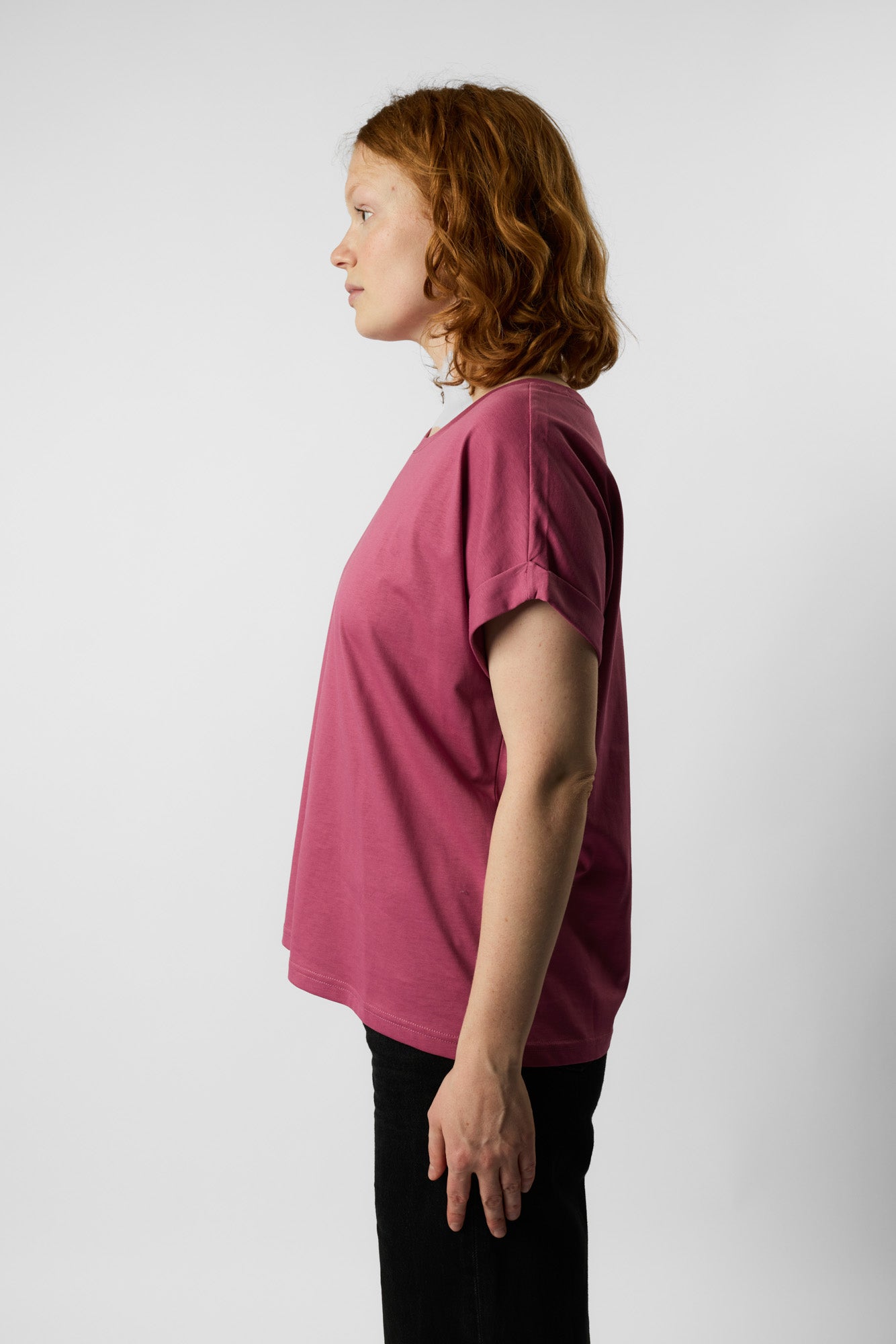 roll up sleeve organic women's tee