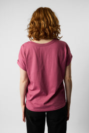 roll up sleeve organic women's tee
