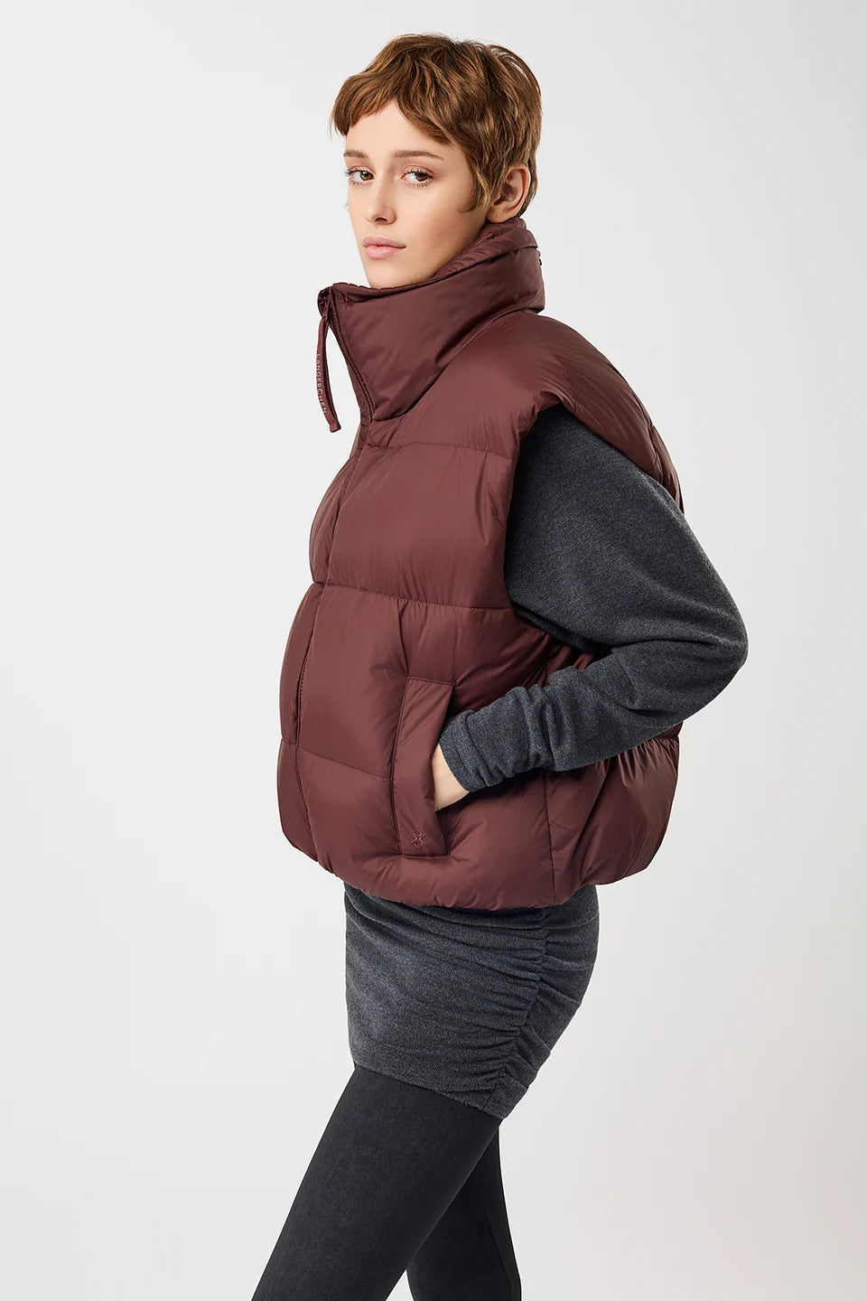 wattierte weste gesteppt burgundy (VE016NY07)