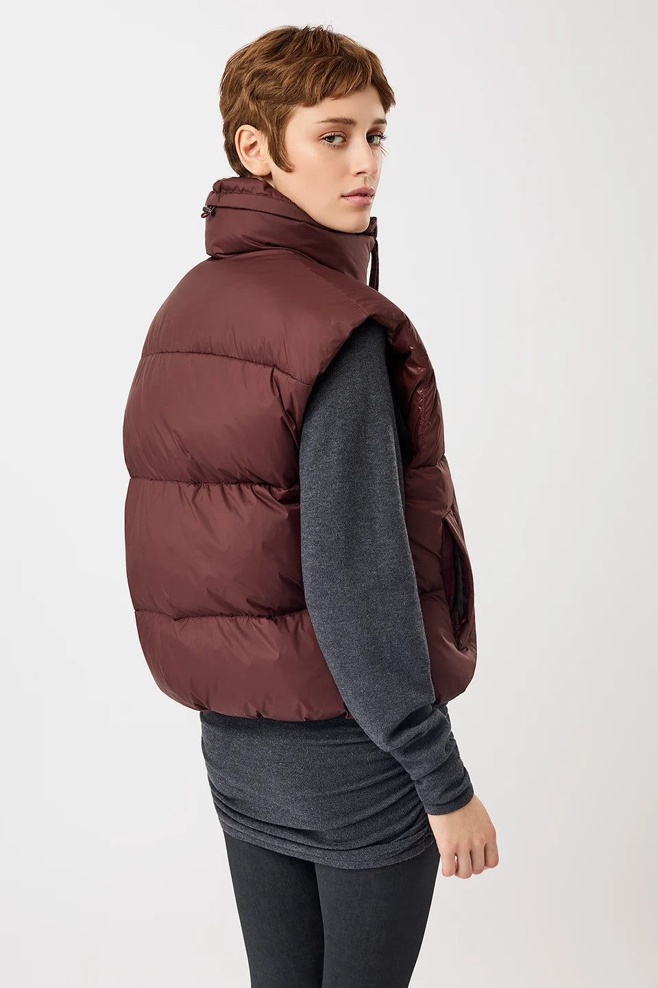 wattierte weste gesteppt burgundy (VE016NY07)