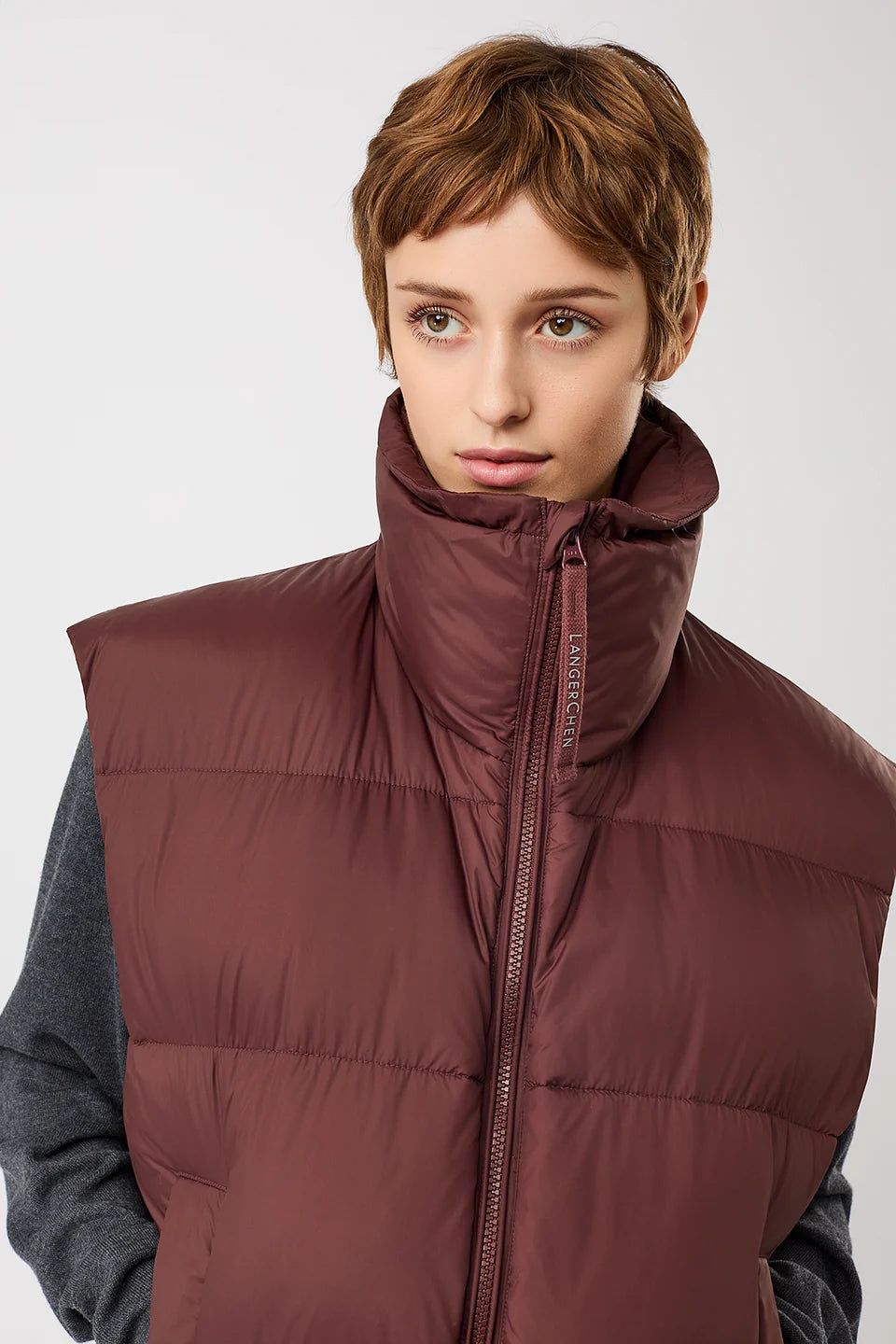 wattierte weste gesteppt burgundy (VE016NY07)