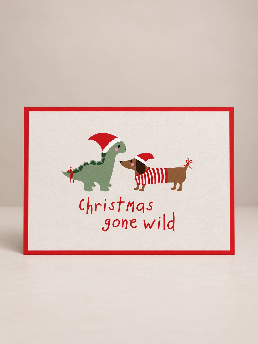 postkarte ettics STUDIO - christmas sausage dog & dino