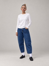 loose fit women's longsleeve bright white